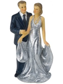 Figura para Tarta Pareja Morenos 25 Aniversario. Figuras para bodas de  plata. - Detalles 25 y 50 Aniversario -  - DICRAF  IMPORT SL B54968151