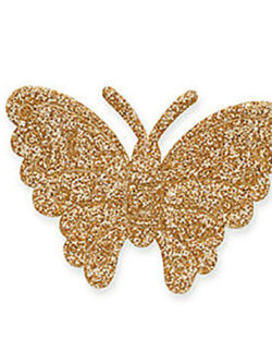 Set 12 Adhesivos de Mariposa Brillantina - Dorada
