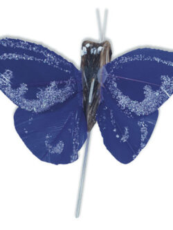 Mariposa Decorativa Brillo x 12 - Azul