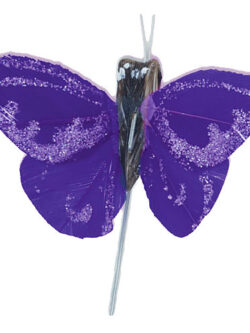 Mariposa Decorativa Brillo x 12 - Lila